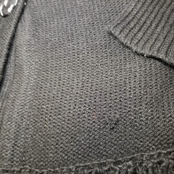 IB Diffusion XL Black Knit Cardigan Sweater Faux Fur Fringe Stevie Nicks Y2K - Picture 7 of 8